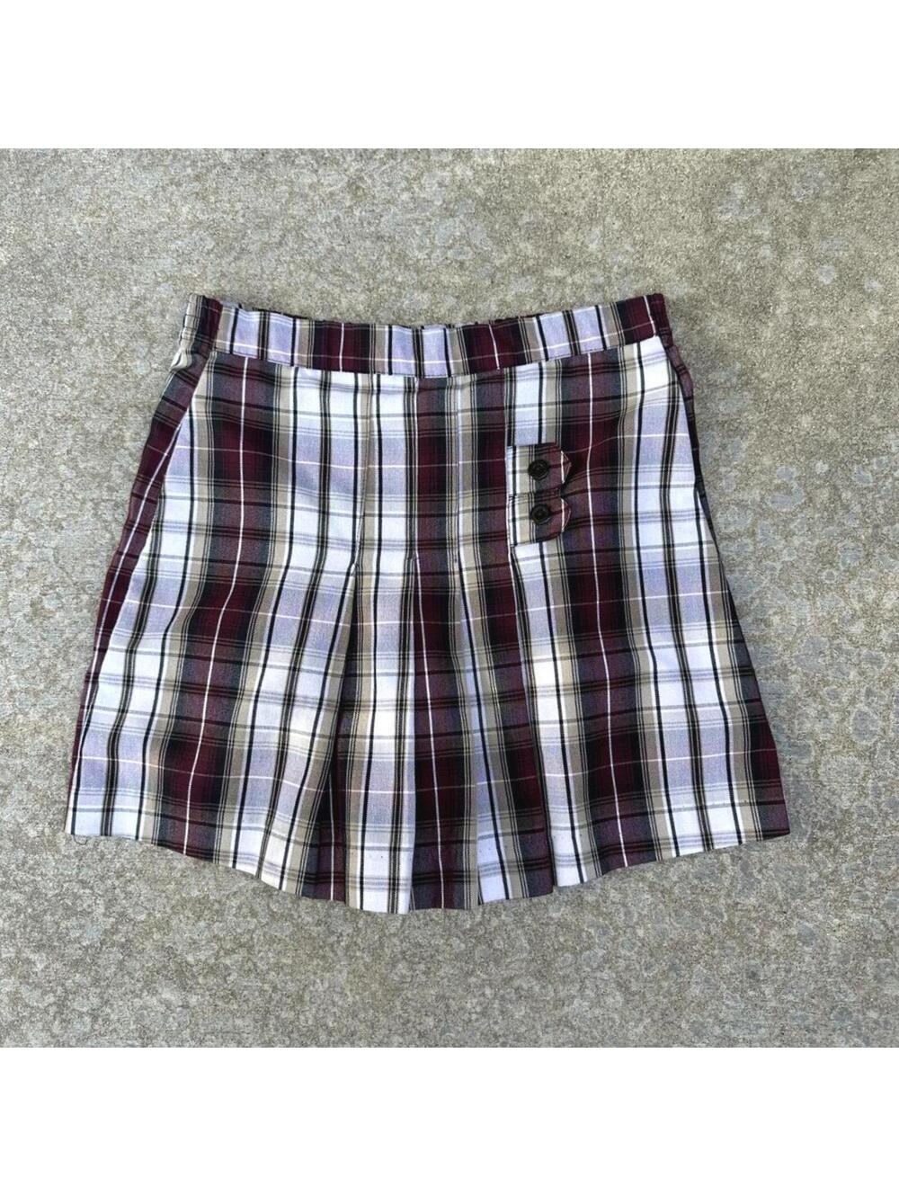 90s Paper Tag Plaid Pleated Schoolgirl Mini Skort (S) USA Made